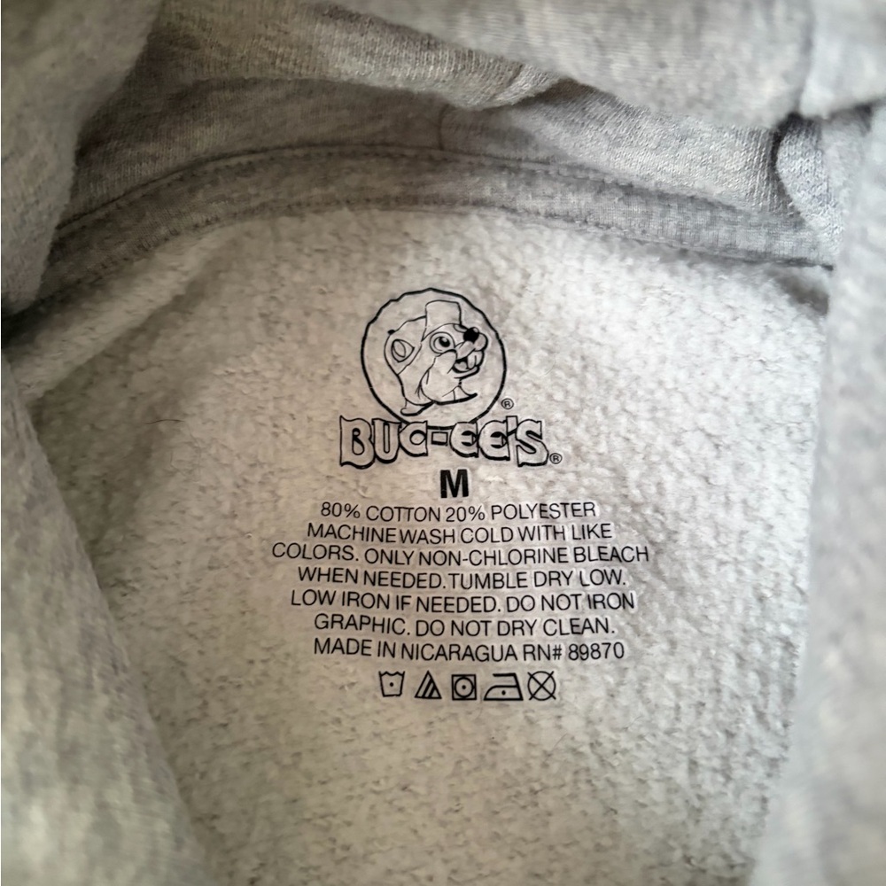 Buc-ee’s- Unisex Gray Hoodie with Cartoon Logo - Picture 2 of 2